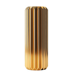 Poster - A digitally rendered image of a tall gold cylinder with vertical fluting, showcasing a modern and elegant design.