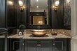 © zain - Explore the Exquisite Design of a Luxurious Powder Room with High-End Finishes for Elegant Atmosphere
