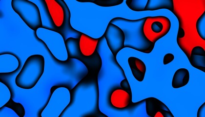 Poster - 3D abstract background with paper cut shapes. Abstract design layout for business presentations, flyers, posters and invitations. Blue carving art
