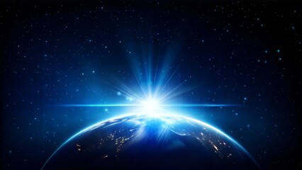 Wall Mural - sun rise globe earth space light speed atmosphere