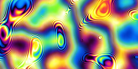 Aufkleber - Vibrant Abstract Psychedelic pattern filled with Colorful Patterns and mesmerizing Fluid Motion, evoking dynamic energy and fluidity throughout the imaginative design