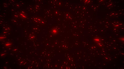 Wall Mural - Neon stars racing and zooming through space universe galaxy astronomy 3D animation on gradient background vibrant abstract dynamic digital motion red