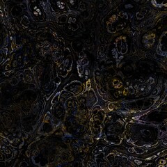 Aufkleber - Intricate golden organic shapes gracefully create a striking and eyecatching abstract design against a dark backdrop