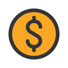 Poster - coin outline fill icon