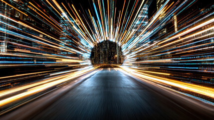 Sticker - Dynamic light trails create abstract representation of speed and motion