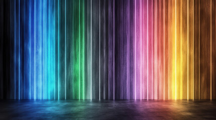 Sticker - Colorful light beams create vibrant abstract background with energy