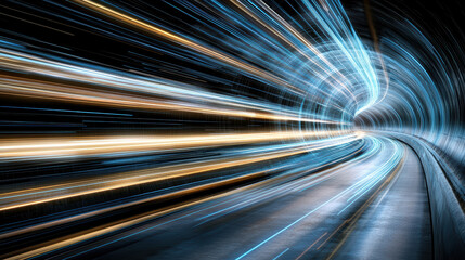 Sticker - Dynamic light trails create mesmerizing tunnel effect in motion