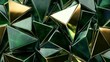 © liliyabatyrova - A captivating arrangement of sharp triangles in bold olive green and shimmering gold creates a dynamic and textured composition, perfect for modern design enthusiasts interested in geometry