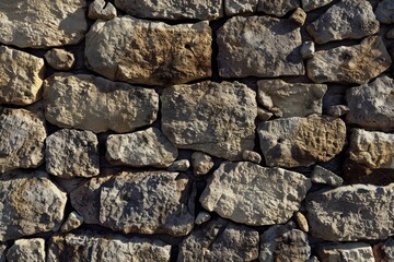 Photo of Old grey antique cobble stone wall. Background texture for backdrops or mapping