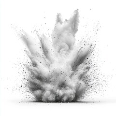 Wall Mural - black and white powder explosion: abstract art, dynamic force, high-speed photography, science and e