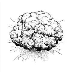 Wall Mural - dramatic black and white ink cloud explosion: a powerful graphic design element