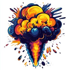 Wall Mural - dynamic colorful explosion: a vibrant abstract comic book burst - graphic design element