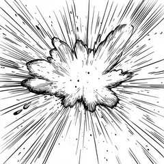 Wall Mural - dynamic comic book explosion: high-energy black and white graphic design. perfect for action scenes,