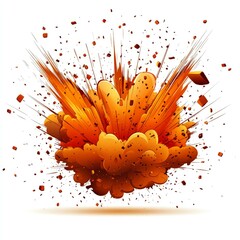 Wall Mural - fiery explosion: dynamic comic book blast, intense energy burst, powerful impact illustration