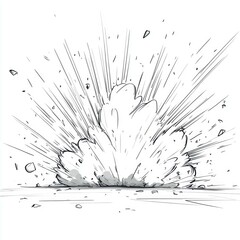 Wall Mural - intense explosion comic sketch: dynamic manga-style burst effect, graphic design element
