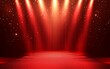 © ANZ studio - Red carpet stage with spotlights and glittering particles.