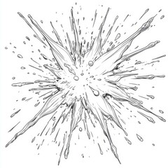 Wall Mural - liquid explosion: abstract black and white ink splash graphic design, high-resolution vector illustr