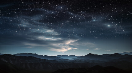 Wall Mural - a mountain range with a clear night sky