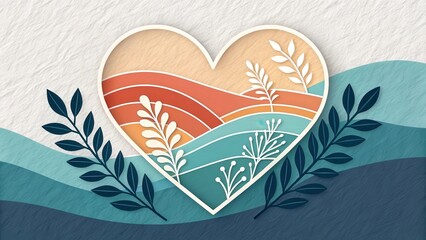 Wall Mural - heart with ornament