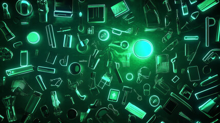 Wall Mural - digital circuit board background