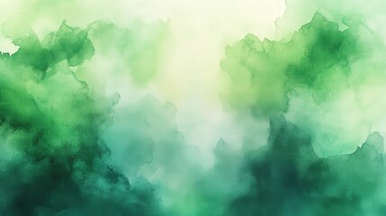 Sticker - Vibrant Green Watercolor Abstract Artwork Perfect for Backgrounds, Decor, and Creative Projects Featuring Soft Blends of Color and Texture