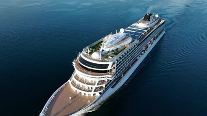Wall Mural - cruise ship, cruise liners beautiful white cruise ship above luxury cruise in the ocean sea concept 