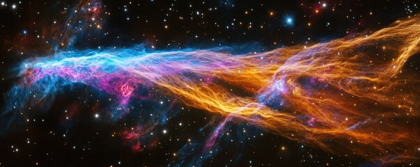 Wall Mural - cosmic nebula, galaxy, stars, colorful space, abstract universe, vibrant colors, digital art, celest
