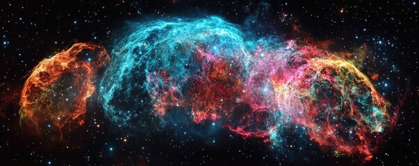Wall Mural - cosmic nebula, space background, colorful universe, starry night, galactic scene, vibrant colors