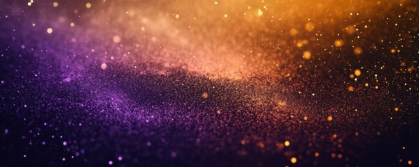 Wall Mural - dark noisy grainy background purple orange black abstract glowing shape poster header cover backdrop