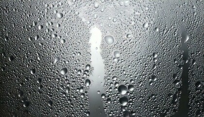 Wall Mural - closeup view capturing the intricate condensation of fog on a window glass surface, showcasing the d