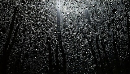 Wall Mural - closeup view capturing the intricate condensation of fog on a window glass surface, showcasing the d