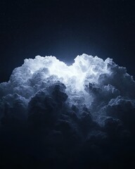 Wall Mural - Cosmic string disturbance in the night sky atmospheric clouds digital art mystical environment high angle view surreal concept