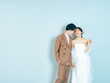 © metamorworks - カップル、ウェディング、ブライダル、新郎、新婦、ブライダルフォト、ウェディングフォト、前撮り、ドレス、ウエディング、スタジオ、ハッピー、日本人、結婚、婚活、結婚式、甘える、甘い、幸せ、若い、20代、30代、ジューンブライド、白バック、広告、コピースペース、タキシード、セルフ、男性、女性、男女、花嫁、笑顔、爽やか、ナチュラル、愛情、透明感、清潔感、シンプル、ポートレート、仲良し、パートナー、マッチン