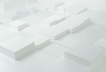 Poster - Abstract Background of White Rectangular Cubes