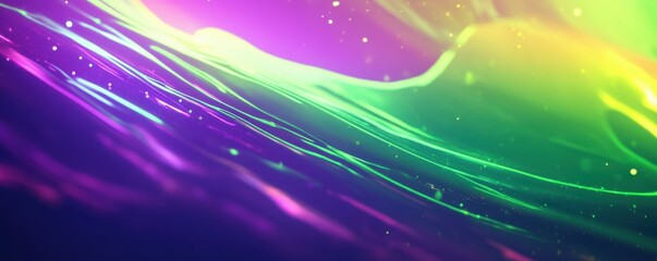 Wall Mural - futuristic glowing gradient in neon green and purple with grain overlay