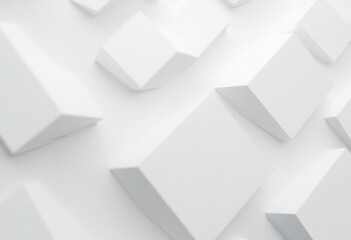 Aufkleber - Abstract White Background With Three-Dimensional Cubes