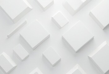 Aufkleber - White Background with Geometric Blocks