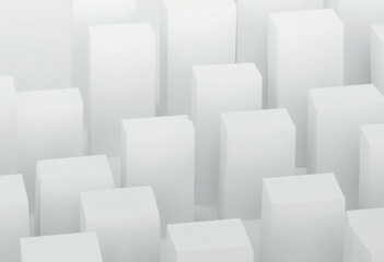 Poster - Abstract Composition of White Squares