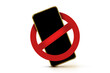 © calypso77 - Mobile phone with prohibition sign on white background - No mobile phone concept