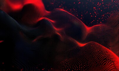 Wall Mural - grainy background, dark red black abstract color gradient shape, glowing noise texture banner header