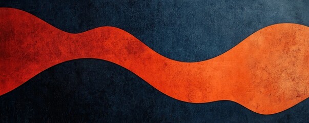Wall Mural - grainy noisy poster background, dark blue orange red color wave black backdrop abstract header banne
