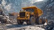 © AI - Yellow Dump Truck in a Mountainous Quarry