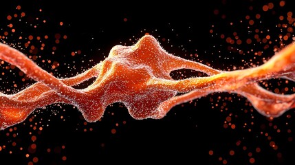 Wall Mural - clogged blood vessel concept. abstract representation of neural connections with vibrant particles o