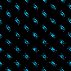 Canvas Print - AI icon pattern seamless isolated on black background