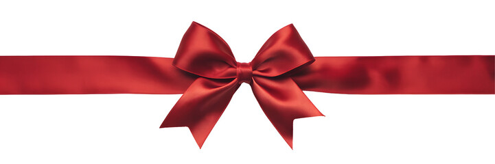 elegant red satin ribbon bow isolated on black background perfect for holiday gift wrapping present 