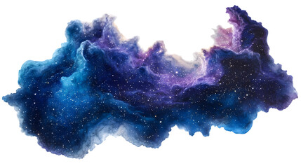 vibrant cosmic nebula showcasing deep blue and purple hues transparent background, png