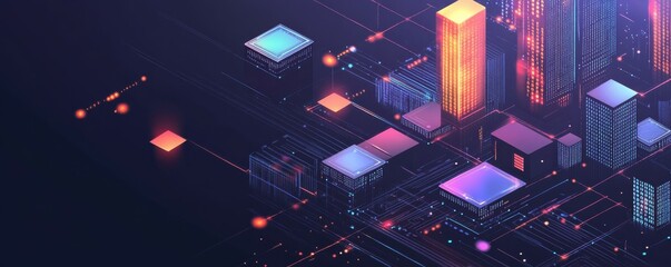 A 3D depiction of machine code and software compiler. Binary code streaming in blockchain cyberspace.