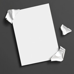 Aufkleber - Blank paper with crumpled corners on dark background suitable for creative design and text placement. Generative AI