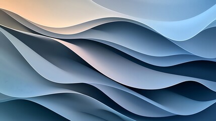 Sticker - Abstract waves of blue and soft pastel colors flowing harmoniously, evoking tranquility