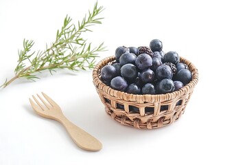 Fresh blueberries in a basket